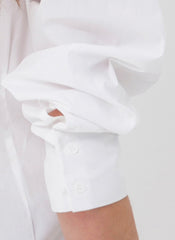 Relaxed Fit Button-Down Linen Blouse With Round Neckline And Long Sleeves For Effortless Style