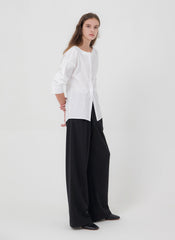 High-Waisted Wide Leg Linen Pants for Women with Tailored Fit and Breathable Fabric