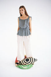 High-Waisted Wide-Leg Linen Pants with Relaxed Fit and Soft Natural Texture