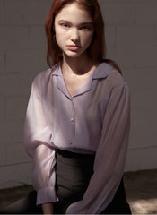 Soft Silk Button-Down Shirt with Relaxed Fit and Fluid Drape for Effortless Feminine Styling