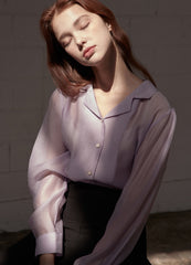 Soft Silk Button-Down Shirt with Relaxed Fit and Fluid Drape for Effortless Feminine Styling