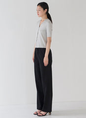 Wide-Leg Linen Pants with Elastic Waistband and Relaxed Fit for Effortless Everyday Elegance