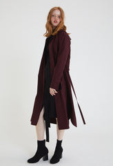 Long Sleeve Button-Down Linen Shirt Dress with Waist Tie Belt and Classic Collar Design