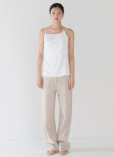 Lightweight Linen Camisole Top With Double Strap Detail And Relaxed Drape For Effortless Style