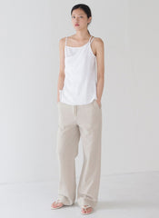 High-Waisted Wide-Leg Linen Pants With Relaxed Fit And Tailored Silhouette For Everyday Elegance