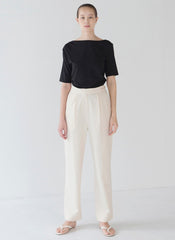 High-Waisted Linen Pants with Pleated Front and Tailored Fit for Sophisticated Everyday Wear