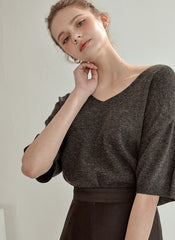 Elegant High-Waisted A-Line Midi Skirt Made from Flowing Pure Silk Fabric for Women