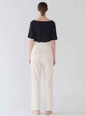 High-Waisted Linen Pants with Pleated Front and Tailored Fit for Sophisticated Everyday Wear
