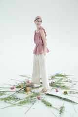 High-Waisted Wide-Leg Linen Pants with Relaxed Fit and Soft Natural Texture