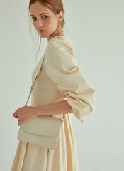 Elegant Pleated Midi Linen Dress With Long Sleeves And Tailored Fit For Effortless Grace