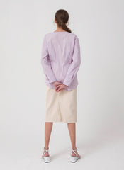 Elegant High-Waisted A-Line Midi Skirt Crafted From Breathable Pure Linen Fabric For Refined Style