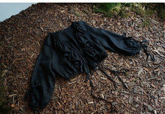 Kristen Linen Cotton Ruffle Top