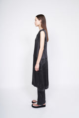 Sleeveless V-Neck Silk Dress with Relaxed Fit and Minimalist Aesthetic for Effortless Style