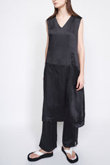 Sleeveless V-Neck Silk Dress with Relaxed Fit and Minimalist Aesthetic for Effortless Style