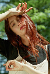 Asymmetric Button-Front Linen Dress with Spaghetti Straps and Flowing Skirt