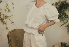 Nina Linen Cotton Ruffle Pants