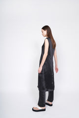 Sleeveless V-Neck Silk Dress with Relaxed Fit and Minimalist Aesthetic for Effortless Style