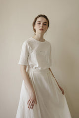 Elegant Women's High-Waisted Linen Midi Skirt with Flowy Silhouette and Lightweight Texture