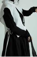 Chaleco vintage de lino y algodón Marina