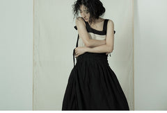 Falda larga cruzada de lino y algodón Silvia