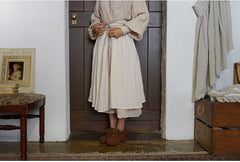 Falda cruzada midi de lino y algodón Tyra