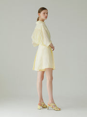 Relaxed Fit Linen Shirt with Half Sleeves and Lightweight Draping Design