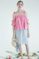 Linen Midi Skirt With Tailored Silhouette And Clean Hem For Elevated Summer Styling