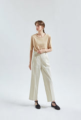 Elegant Women's Short Sleeve Linen Top – Lightweight, Breathable Summer Blouse for Everyday Wear