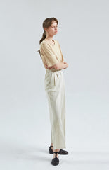 Elegant Women's Short Sleeve Linen Top – Lightweight, Breathable Summer Blouse for Everyday Wear