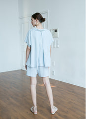 High-Rise Linen Shorts With Relaxed Tailoring And Elastic Waistband For Breezy Summer Comfort