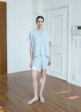 High-Rise Linen Shorts With Relaxed Tailoring And Elastic Waistband For Breezy Summer Comfort