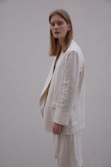 High-Rise Tailored Linen Shorts for Women with Relaxed Fit and Soft Textured Weave