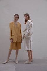 High-Waisted Tailored Linen Shorts with Relaxed Fit and Clean Hem for Elevated Comfort