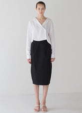 High-Waisted Linen Midi Skirt – Tailored Pencil Skirt in Breathable Natural Linen Fabric