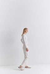 Slim Fit Long Sleeve Cotton Top with Buttoned Henley Neckline for Everyday Layering