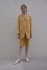 High-Waisted Tailored Linen Shorts with Relaxed Fit and Clean Hem for Elevated Comfort