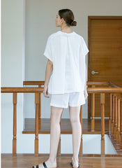 High-Waisted Linen Shorts With Drawstring Waist and Relaxed Fit for Everyday Summer Wear