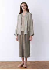 Women's Wide-Leg Cropped Linen Pants – Lightweight Relaxed Fit Trousers for Effortless Style