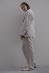 High-Waisted Wide-Leg Linen Pants With Pleats And Relaxed Fit For Effortless Summer Styling