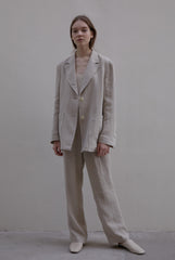 High-Waisted Wide-Leg Linen Pants With Pleats And Relaxed Fit For Effortless Summer Styling