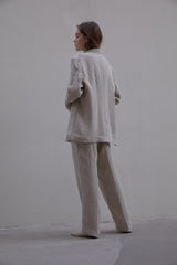 High-Waisted Wide-Leg Linen Pants With Pleats And Relaxed Fit For Effortless Summer Styling