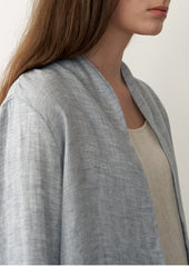 Women's Lightweight Linen Blouse – Button-Front Long Sleeve Top with Relaxed Draped Fit