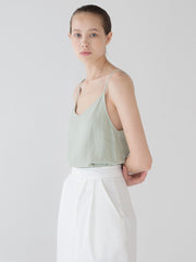 Breathable Linen Cami Top with Adjustable Straps and Soft Drape for Effortless Summer Style