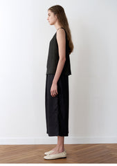 Women's Cropped Wide-Leg Linen Pants – High-Rise Lightweight Trousers with Relaxed Fit