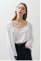 Minimalist Linen Camisole Top with Lightweight Straps and Relaxed Fit for Effortless Summer Style