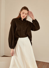 Elegant A-Line Silk Skirt with Fluid Drape and High Waistband for Effortless Day-to-Night Style