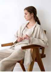 Women's High-Waisted Cropped Linen Pants – Wide-Leg Lightweight Trousers with Tailored Finish