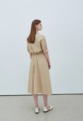 Crisp Linen Button-Up Shirt with Half Sleeves and Tailored Fit for Effortless Sophistication