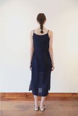 Elegant Sleeveless Midi Linen Dress with Side Ties and Lightweight Textured Finish
