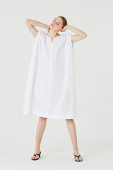 Elegant V-Neck Linen Midi Dress with Waist Tie and Relaxed Sleeveless Silhouette